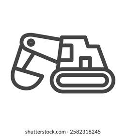 Line drawing vehicle-related single item icon excavator car