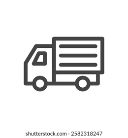 Line drawing vehicle-related single item icon truck