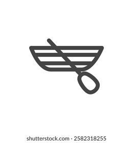 Line drawing vehicle-related single item icon rowing boat