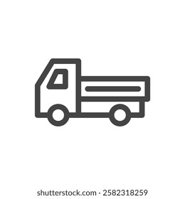 Line drawing vehicle-related single item icon loading vehicle