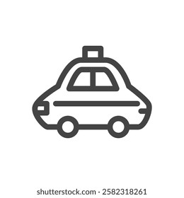 Line drawing vehicle-related single item icon police car