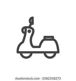 Line drawing vehicle-related single item icon scooter