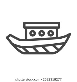 Line drawing vehicle-related single item icon Pleasure boat