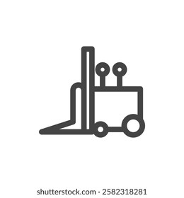 Line drawing vehicle-related single item icon forklift