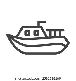 Line drawing vehicle-related single item icon boat