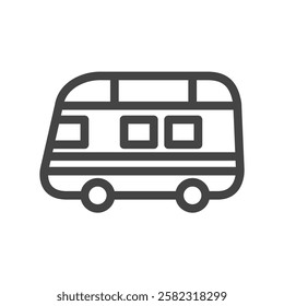 Line drawing vehicle-related single item icon ambulance