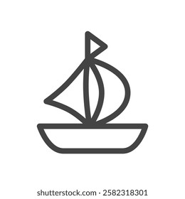 Line drawing vehicle-related single item icon yacht