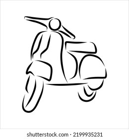 Line drawing of vintage transportation