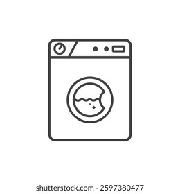 Line drawing of a washing machine icon