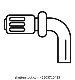Line drawing of a water pipe with filter connecting two pipes
