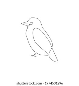 Line drawing weaver bird tattoo. Vector Illustration. Free single line drawing of bird. Outline drawing of birds silhouette one line hand drawing continous art. bird icon line drawn