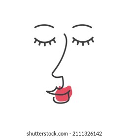 Line drawing of woman eye minimalistic linear sketch.