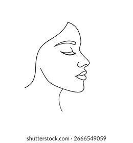 Línea que dibuja el perfil de una mujer