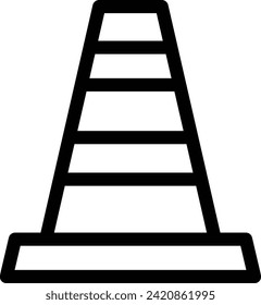 Line drawing Work tool single item icon color cone