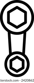 Line drawing Work tool single item icon Chet wrench
