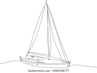 Line drawing of a yacht