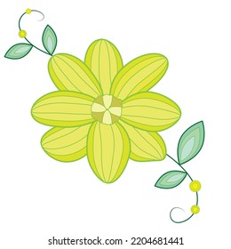Line drawing of yellow flowers on a white background