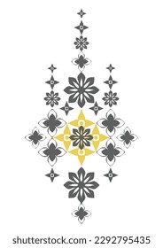Dibujar flores grises amarillas en un fondo blanco para su diseño ilustración vectorial sin fisuras