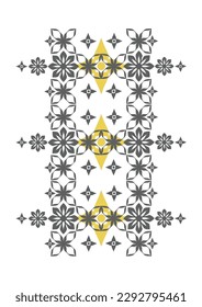 Line drawing yellow gray flowers on a white background for your design seamless vector illustration