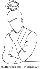 Line drawing young man