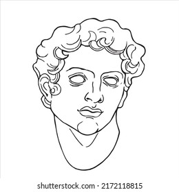 Line Drawings Heads Antique Statues Goddess Stock Vector (Royalty Free ...