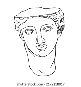 Line Drawings Heads Antique Statues Goddess Stock Vector (Royalty Free ...