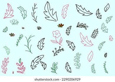 line drawings, leaves, various forms For making gift wrapping paper, patterns on socks, bed sheets, pillow cases, scarves, clothing patterns, bags, handkerchiefs Or make book covers, curtains, pattern