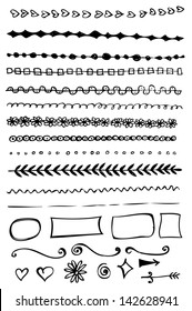 line drawn border doodle rectangle divider vector leaf scribble fingers drawn vector straight edge set and design part line drawn border doodle rectangle divider vector leaf scribble straight white ve