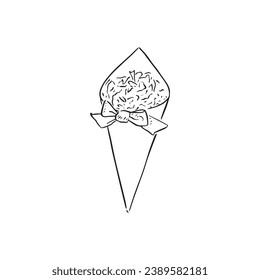 A line drawn confetti cone to be used for any wedding themed stationery, signage and businesses. Hand drawn on Procreate using an Apple Pencil. 