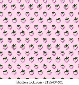 Line drawn doodle strawberries. Seamless summer cute pattern. Good for packaging.