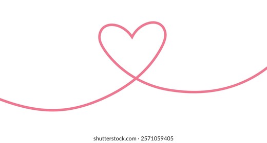 Line drawn Heart ouline vector design