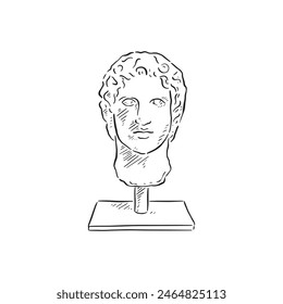 A line drawn illustration of a black and white head facing forward. Drawn in a sketchy style.