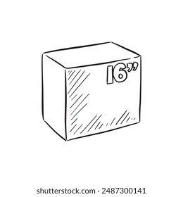 A line drawn jump box found in a gym. Drawn by hand as a vector.