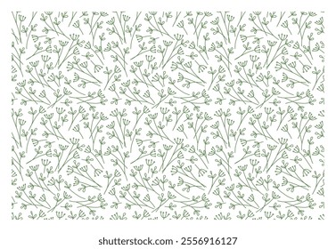 Line drawn leaf pattern. Abstract pattern. Vector collection for print, cards, packaging and other design with natural herbs.