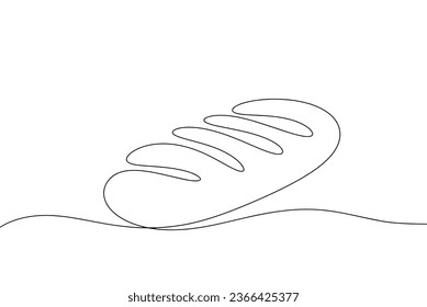 Line drawn loaf. World Bread Day. One line drawing for different uses. Vector illustration.