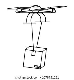 line drone technology with delivery package service