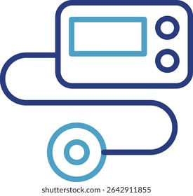 Dispositivo eletrônico de linha de dupla tonalidade com cabo e um sensor ou conector de oxímetro de dedo ou parte de tensiómetro digital para medição e visualização de dados fisiológicos do corpo