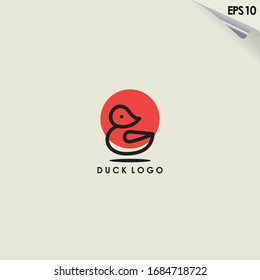 Linie des Duck-Logo-Design einzeln auf Form Farbe. Vorlage für das Duck-Logo. Modernes Design. Flachlogo. Vektorillustration-Illustration