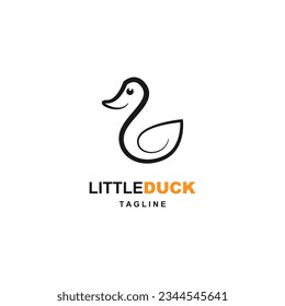 Line duck shaped. Little duck illustration.