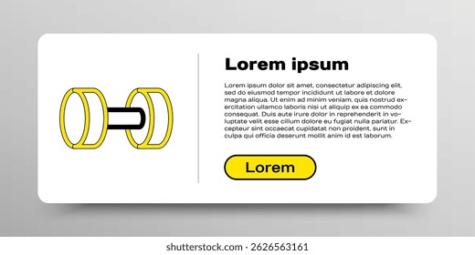 Line Dumbbell icon isolated on white background. Muscle lifting icon, fitness barbell, gym, sports equipment, exercise bumbbell. Colorful outline concept. Vector