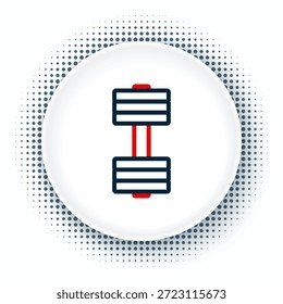 Icono de mancuerna de línea aislado sobre fondo blanco. Icono del levantamiento del músculo, barra de la aptitud, gimnasio, equipo de deportes, timbre del ejercicio. Concepto de contorno colorido. Vector