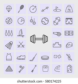 Line  Dumbbell icon Sport set illustration isolated vector sign symbol