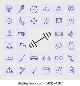 Line  dumbbell iconSport set illustration isolated vector sign symbol