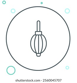 Line Dust blower icon isolated on white background. Air duster. Lens cleaner. Camera sensor cleaning. Colorful outline concept. Vector