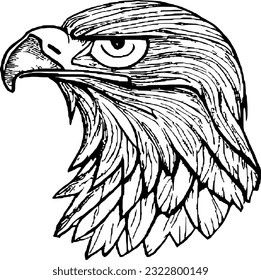 line eagle handrawn symbol tatoo and T-shirt design