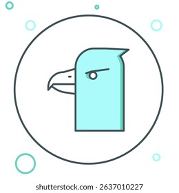 Line Eagle head icon isolated on white background. Colorful outline concept. Vector