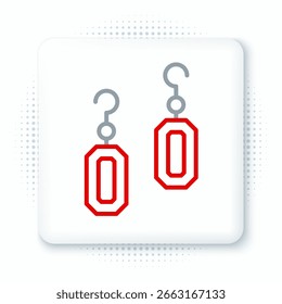 Linha Brincos ícone isolado no fundo branco. Acessórios para joias. Conceito de contorno colorido. Vetor