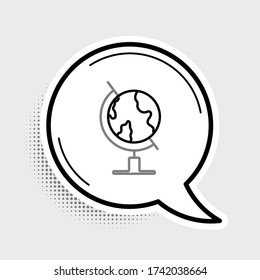 Icono de globo terrestre de línea aislado en fondo gris. Concepto de esquema colorido. Vector