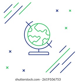Line Earth globe icon isolated on white background. Colorful outline concept. Vector