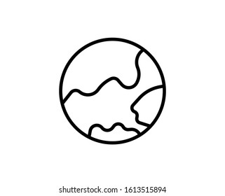 Line Earth icon isolated on white background. Outline symbol for website design, mobile application, ui. Earth pictogram. Vector illustration, editorial stroke. Eps10
